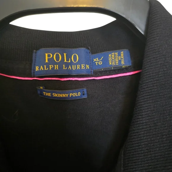 Polo Ralph Lauren Black The Skinny Polo Size XL - Picture 2 of 6